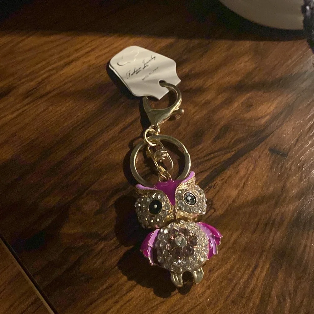 Purple Owl Bag Charm/Key Chain